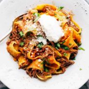 Slow Cooker Beef Ragu in a bowl.