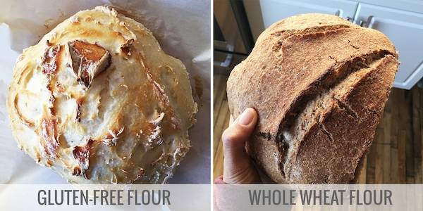 Gluten free flour and whole wheat flour variations.
