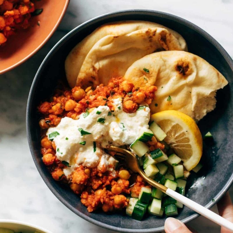 A picture of Harissa Chickpeas with Whipped Feta