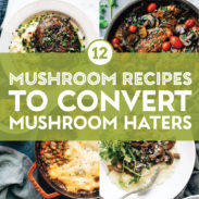 Mushroom recipes in a collage.