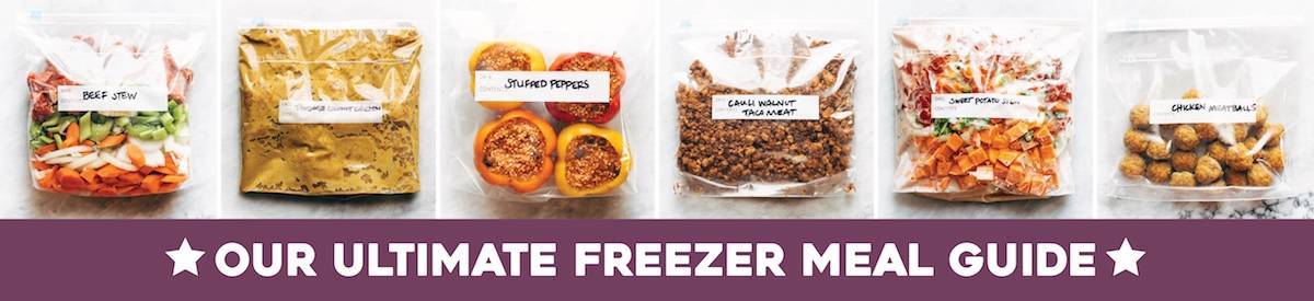 Banner for the Ultimate Freezer Meal Guide
