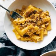 A picture of Pumpkin Rigatoni with Rosemary Walnut Crispies