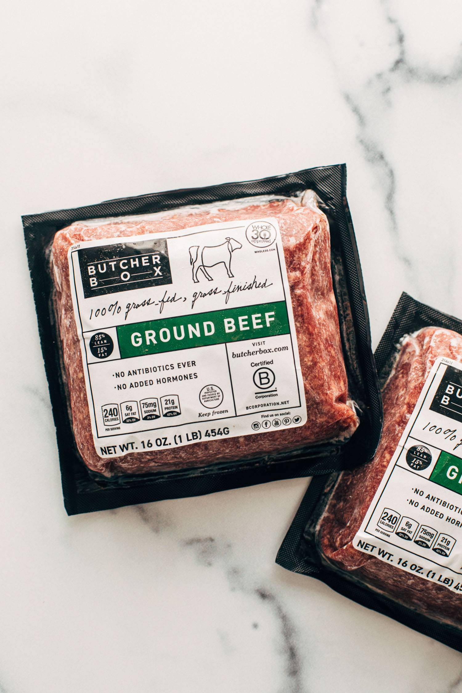 ButcherBox ground beef packages